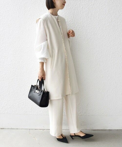 SHIPS / シップス ベスト | 【SHIPS別注】kaene:〈洗濯機可能〉ダンボール フリル ロング ジレ（セレモニー対応可） | 詳細7