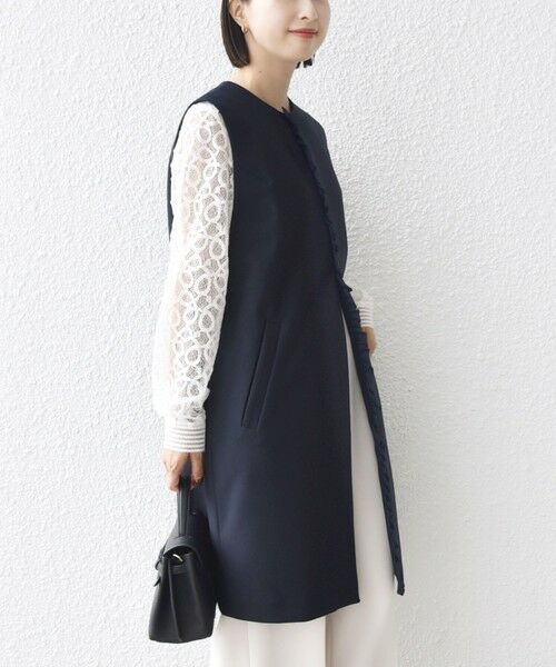 SHIPS / シップス ベスト | 【SHIPS別注】kaene:〈洗濯機可能〉ダンボール フリル ロング ジレ（セレモニー対応可） | 詳細13