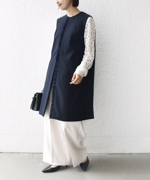 SHIPS / シップス ベスト | 【SHIPS別注】kaene:〈洗濯機可能〉ダンボール フリル ロング ジレ（セレモニー対応可） | 詳細16