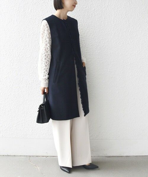 SHIPS / シップス ベスト | 【SHIPS別注】kaene:〈洗濯機可能〉ダンボール フリル ロング ジレ（セレモニー対応可） | 詳細18