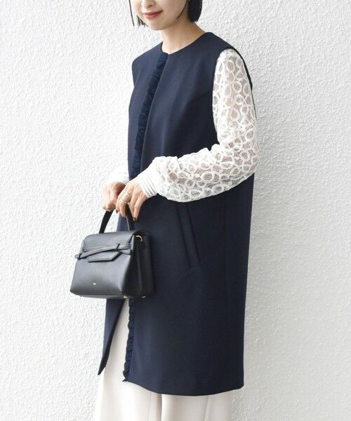 SHIPS / シップス ベスト | 【SHIPS別注】kaene:〈洗濯機可能〉ダンボール フリル ロング ジレ（セレモニー対応可） | 詳細11