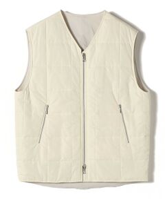 SHIPS / シップス ベスト | SHIPS Primary Navy Label:〈手洗い可能〉スクエア キルト リバーシブル ジレ