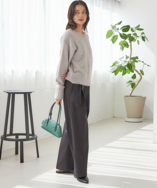 SHIPS / シップス ニット・セーター | 〈手洗い可能〉フォックス ビジュー Vネック ニット | 詳細3