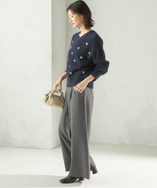 SHIPS / シップス ニット・セーター | 〈手洗い可能〉フォックス ビジュー Vネック ニット | 詳細16