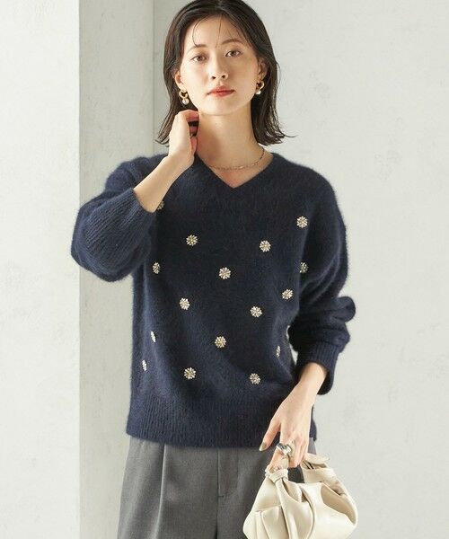 SHIPS / シップス ニット・セーター | 〈手洗い可能〉フォックス ビジュー Vネック ニット | 詳細19