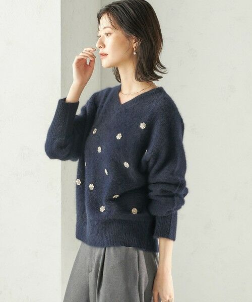 SHIPS / シップス ニット・セーター | 〈手洗い可能〉フォックス ビジュー Vネック ニット | 詳細20