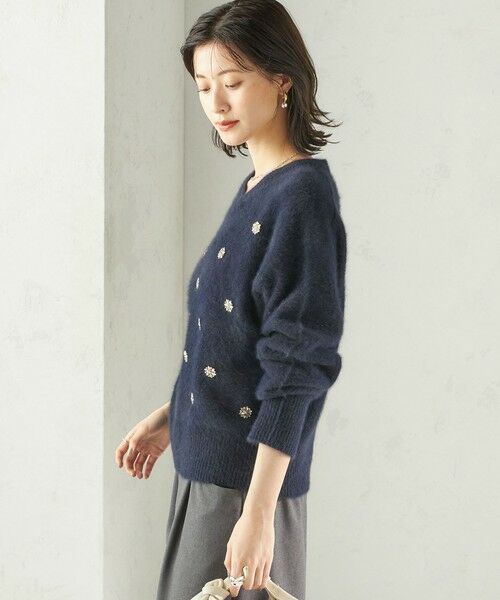 SHIPS / シップス ニット・セーター | 〈手洗い可能〉フォックス ビジュー Vネック ニット | 詳細21