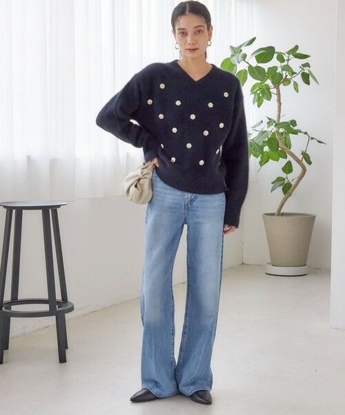 SHIPS / シップス ニット・セーター | 〈手洗い可能〉フォックス ビジュー Vネック ニット | 詳細23