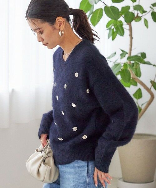 SHIPS / シップス ニット・セーター | 〈手洗い可能〉フォックス ビジュー Vネック ニット | 詳細27