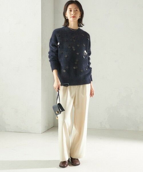 SHIPS / シップス ニット・セーター | 〈手洗い可能〉フォックス スパンコール クルーネック ニット | 詳細23