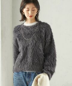 SHIPS / シップス ニット・セーター | 〈手洗い可能〉シャギー ファー クルーネック プルオーバー