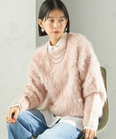 SHIPS / シップス ニット・セーター | 〈手洗い可能〉シャギー ファー クルーネック プルオーバー