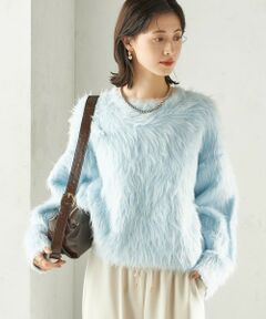 SHIPS / シップス ニット・セーター | 〈手洗い可能〉シャギー ファー クルーネック プルオーバー
