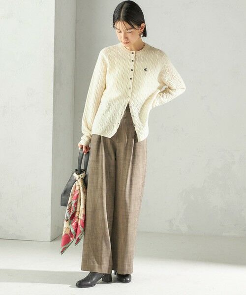 SHIPS / シップス カーディガン・ボレロ | カシミヤ 細 ケーブル クルーネック カーディガン | 詳細1