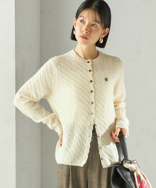 SHIPS / シップス カーディガン・ボレロ | カシミヤ 細 ケーブル クルーネック カーディガン | 詳細5