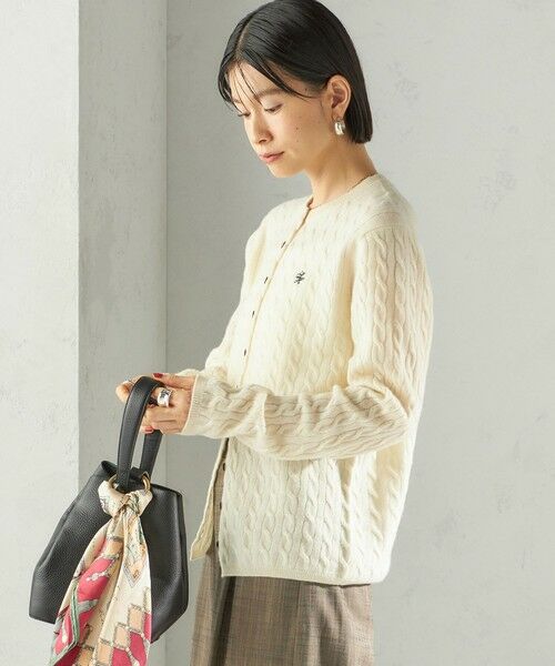 SHIPS / シップス カーディガン・ボレロ | カシミヤ 細 ケーブル クルーネック カーディガン | 詳細6