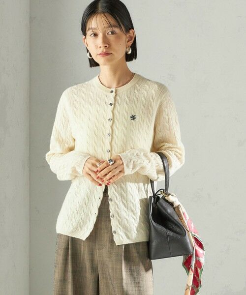 SHIPS / シップス カーディガン・ボレロ | カシミヤ 細 ケーブル クルーネック カーディガン | 詳細8