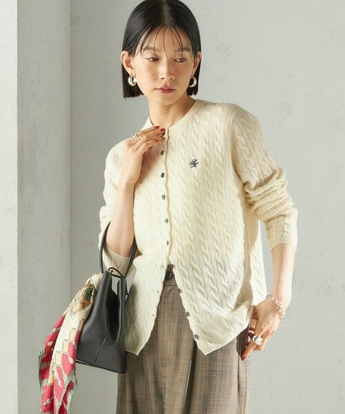 SHIPS / シップス カーディガン・ボレロ | カシミヤ 細 ケーブル クルーネック カーディガン | 詳細9