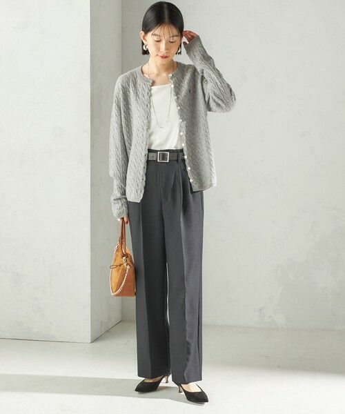 SHIPS / シップス カーディガン・ボレロ | カシミヤ 細 ケーブル クルーネック カーディガン | 詳細14