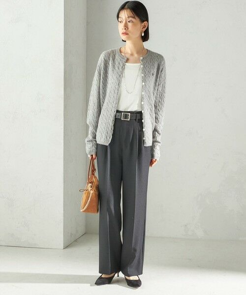 SHIPS / シップス カーディガン・ボレロ | カシミヤ 細 ケーブル クルーネック カーディガン | 詳細15