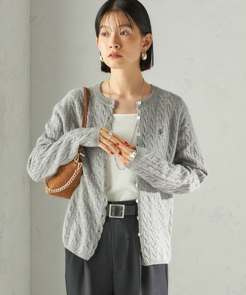 SHIPS / シップス カーディガン・ボレロ | カシミヤ 細 ケーブル クルーネック カーディガン | 詳細18