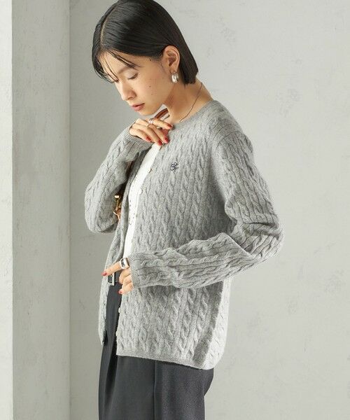 SHIPS / シップス カーディガン・ボレロ | カシミヤ 細 ケーブル クルーネック カーディガン | 詳細19