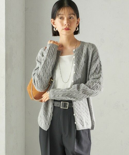 SHIPS / シップス カーディガン・ボレロ | カシミヤ 細 ケーブル クルーネック カーディガン | 詳細21