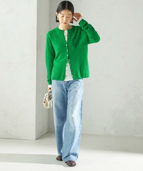 SHIPS / シップス カーディガン・ボレロ | カシミヤ 細 ケーブル クルーネック カーディガン | 詳細30