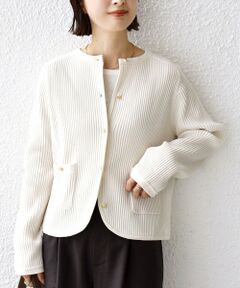 SHIPS / シップス カーディガン・ボレロ | 〈手洗い可能〉モール リブ クルーネック カーディガン