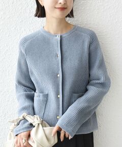 SHIPS / シップス カーディガン・ボレロ | 〈手洗い可能〉モール リブ クルーネック カーディガン