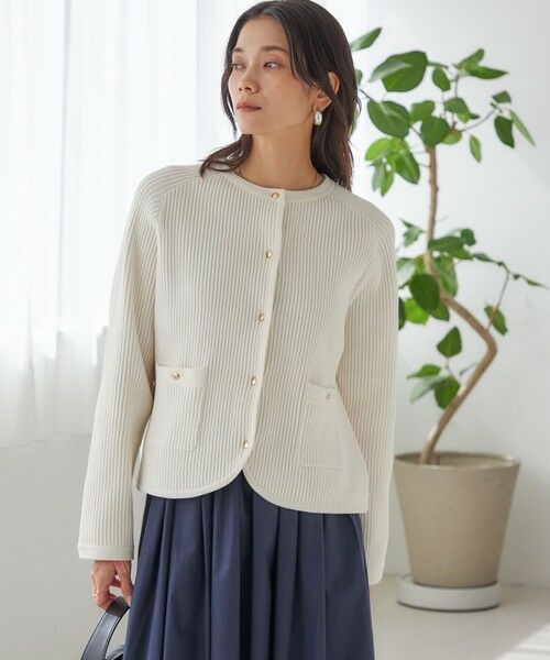 SHIPS / シップス カーディガン・ボレロ | 〈手洗い可能〉モール リブ クルーネック カーディガン | 詳細5