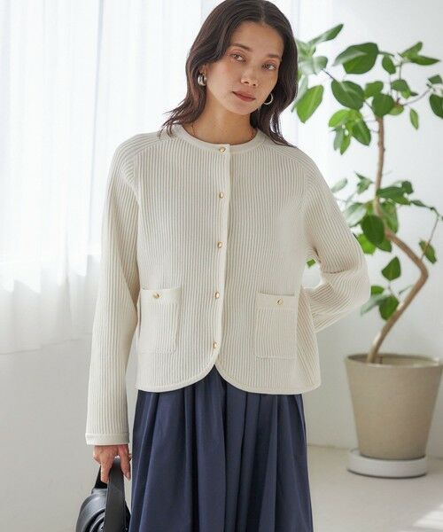 SHIPS / シップス カーディガン・ボレロ | 〈手洗い可能〉モール リブ クルーネック カーディガン | 詳細8