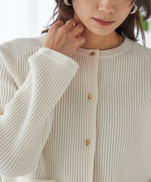 SHIPS / シップス カーディガン・ボレロ | 〈手洗い可能〉モール リブ クルーネック カーディガン | 詳細9