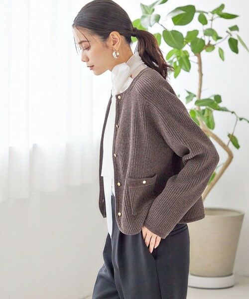 SHIPS / シップス カーディガン・ボレロ | 〈手洗い可能〉モール リブ クルーネック カーディガン | 詳細24