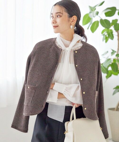 SHIPS / シップス カーディガン・ボレロ | 〈手洗い可能〉モール リブ クルーネック カーディガン | 詳細26