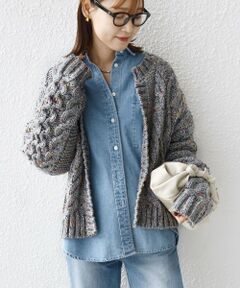 SHIPS / シップス カーディガン・ボレロ | 【WEB限定】〈手洗い可能〉ネップヤーン ケーブル ニット カーディガン