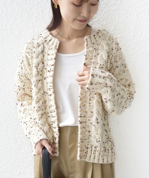 SHIPS / シップス カーディガン・ボレロ | 【WEB限定】〈手洗い可能〉ネップヤーン ケーブル ニット カーディガン | 詳細8