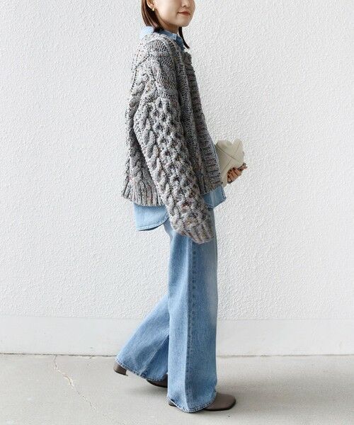 SHIPS / シップス カーディガン・ボレロ | 【WEB限定】〈手洗い可能〉ネップヤーン ケーブル ニット カーディガン | 詳細17