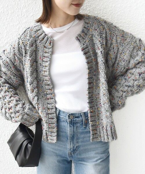 SHIPS / シップス カーディガン・ボレロ | 【WEB限定】〈手洗い可能〉ネップヤーン ケーブル ニット カーディガン | 詳細26