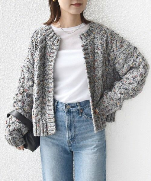 SHIPS / シップス カーディガン・ボレロ | 【WEB限定】〈手洗い可能〉ネップヤーン ケーブル ニット カーディガン | 詳細27