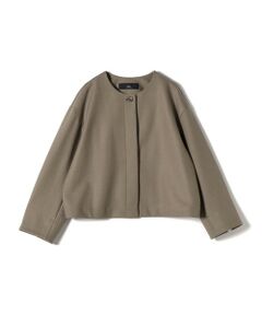 SHIPS / シップス ノーカラージャケット | SHIPS Primary Navy Label:〈手洗い可能〉ウール ジャージー ノーカラー ジャケット