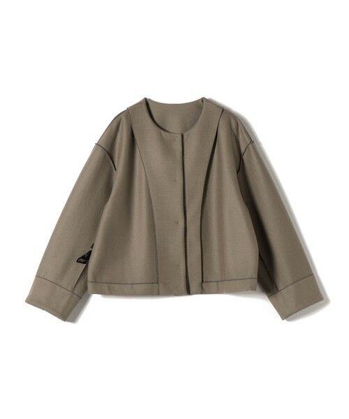 SHIPS / シップス ノーカラージャケット | SHIPS Primary Navy Label:〈手洗い可能〉ウール ジャージー ノーカラー ジャケット | 詳細3