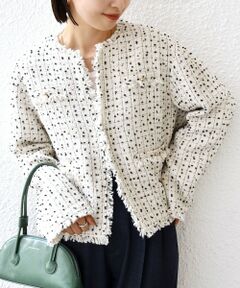 SHIPS / シップス ノーカラージャケット | 【SHIPS別注】troisiemeCHACO: ツイード ジャケット（セレモニー対応可）