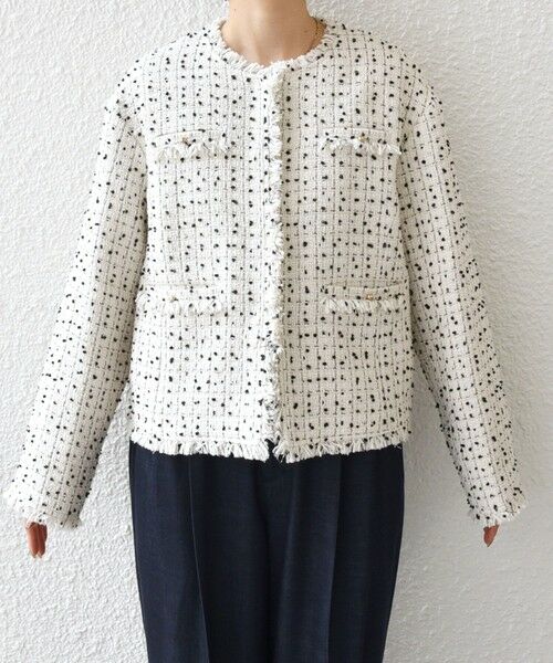 SHIPS / シップス ノーカラージャケット | 【SHIPS別注】troisiemeCHACO: ツイード ジャケット（セレモニー対応可） | 詳細12