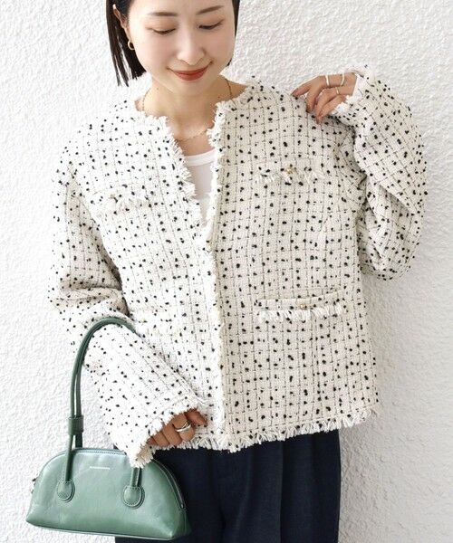 SHIPS / シップス ノーカラージャケット | 【SHIPS別注】troisiemeCHACO: ツイード ジャケット（セレモニー対応可） | 詳細5