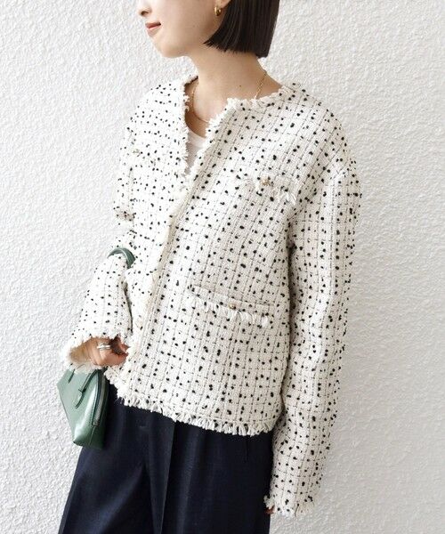 SHIPS / シップス ノーカラージャケット | 【SHIPS別注】troisiemeCHACO: ツイード ジャケット（セレモニー対応可） | 詳細6