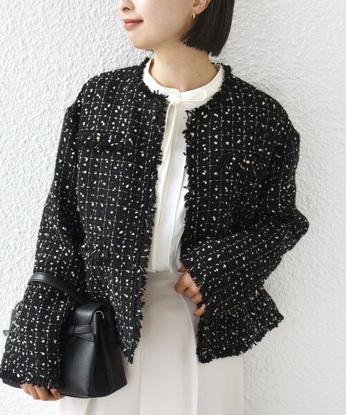 SHIPS / シップス ノーカラージャケット | 【SHIPS別注】troisiemeCHACO: ツイード ジャケット（セレモニー対応可） | 詳細20