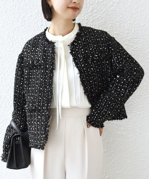 SHIPS / シップス ノーカラージャケット | 【SHIPS別注】troisiemeCHACO: ツイード ジャケット（セレモニー対応可） | 詳細23