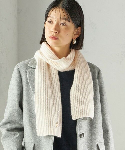 SHIPS / シップス マフラー・ショール・スヌード・ストール | 細幅 刺繍 ニット マフラー | 詳細1