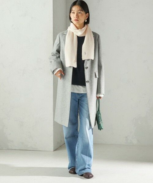 SHIPS / シップス マフラー・ショール・スヌード・ストール | 細幅 刺繍 ニット マフラー | 詳細5